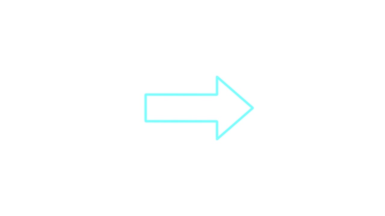 Light blue outlined arrow glides right across clean white background, smooth linear motion, minimal style