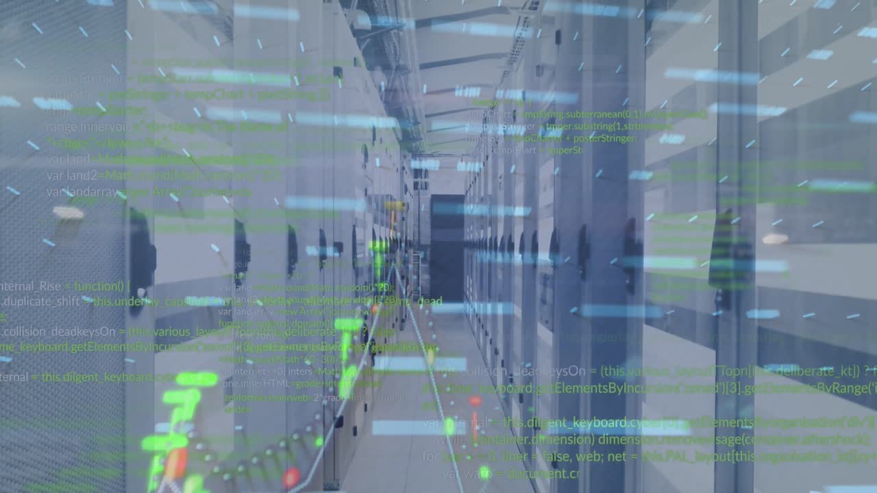 컴퓨터 서버를 통해 금융 데이터 처리의 애니메이션