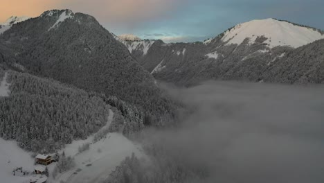 Morning-in-a-nowy-valley-in-the-French-Alpes