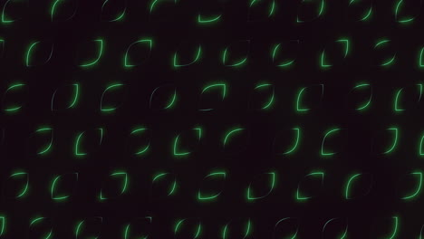dynamic zigzag pattern of glowing green lines with circles