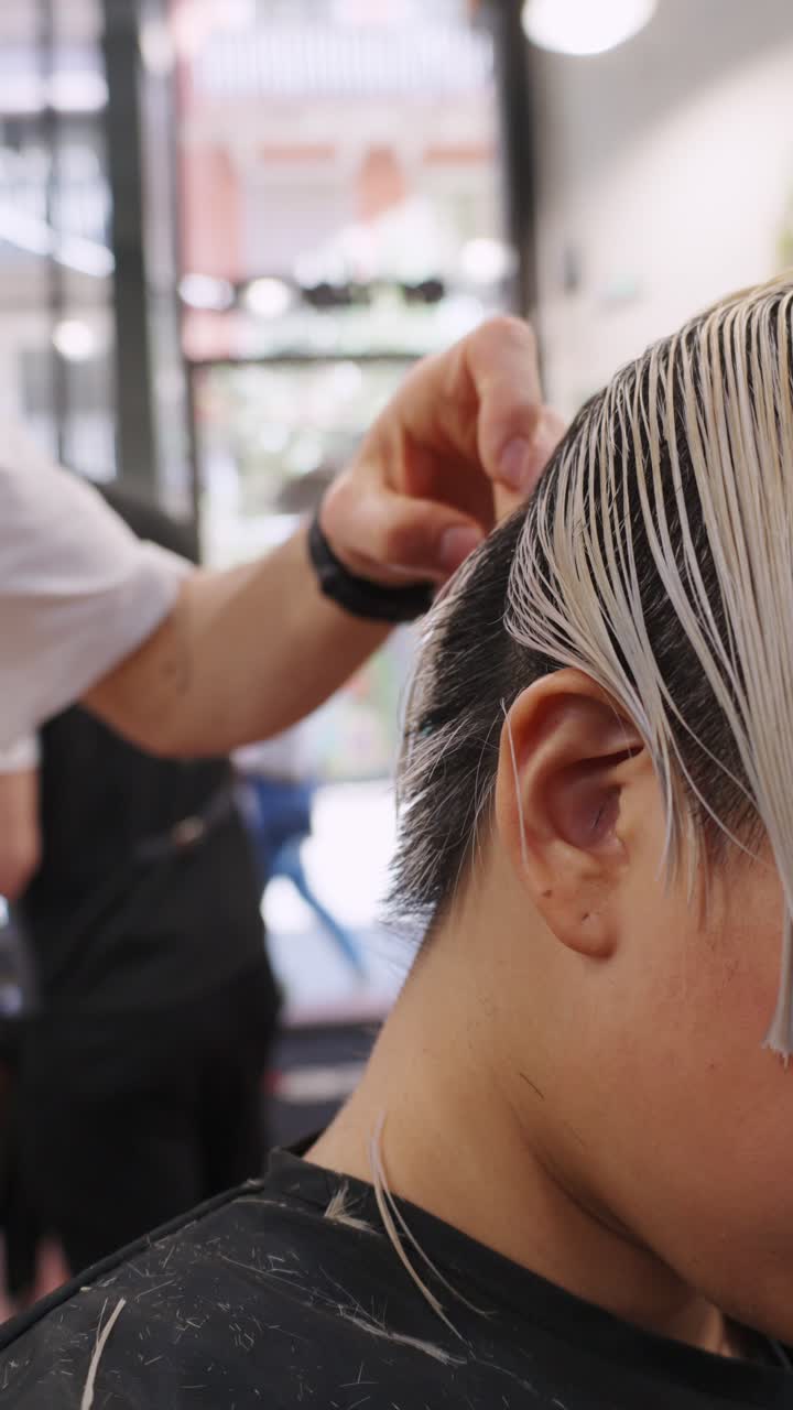 Haircut at a hair salon