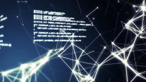 text und verbindungslinien vor blauem hintergrund