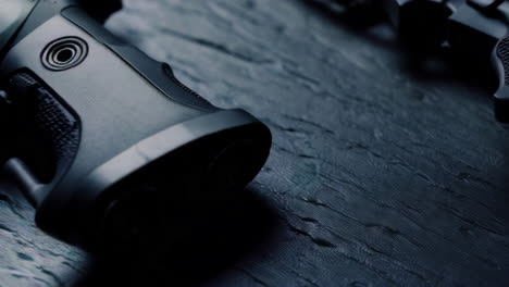 close-up view of firearm parts