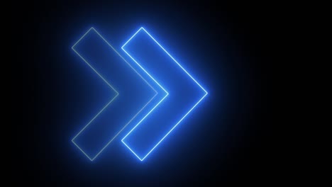 las flechas azules de neón señalan el círculo de animación de fondo de gráficos de movimiento de fondo.