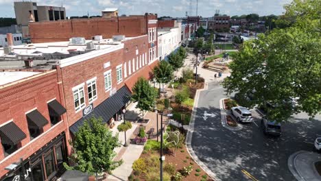 aerial pullout hickory nc, north carolina downtown area