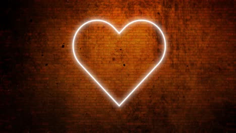 heart neon sign on brick wall 4k