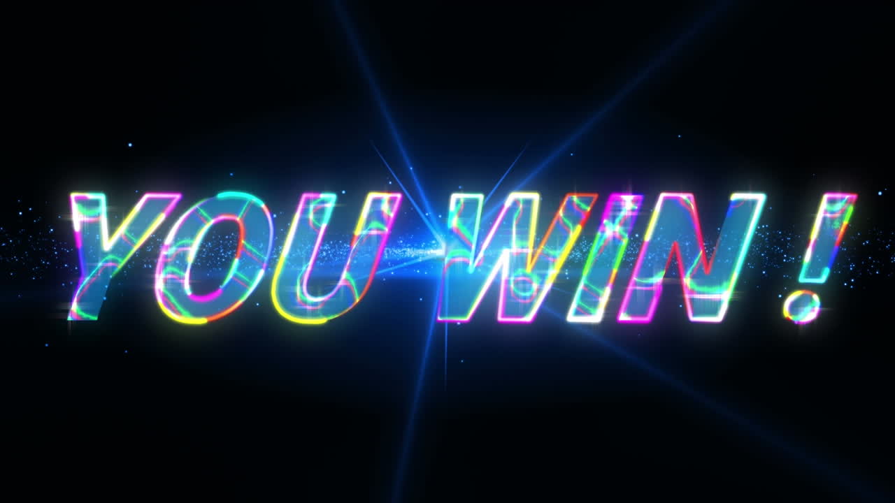 빛나는 애니메이션은 파란색 빛과 움직이는 파도에 대한 텍스트를 얻습니다.