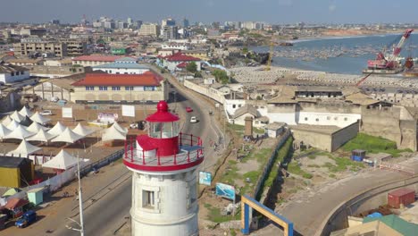 aerial view of jamestown lighthouse, accra