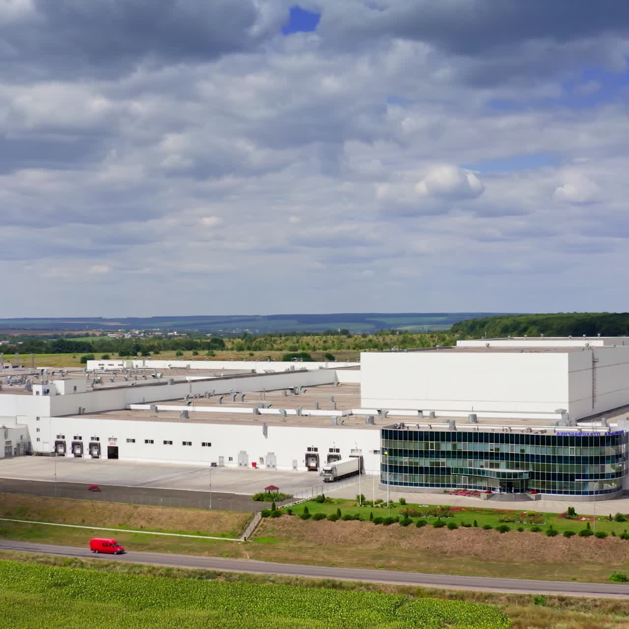 Aerial view of production plan