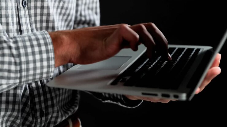 Mid section of man using digital tablet 4k