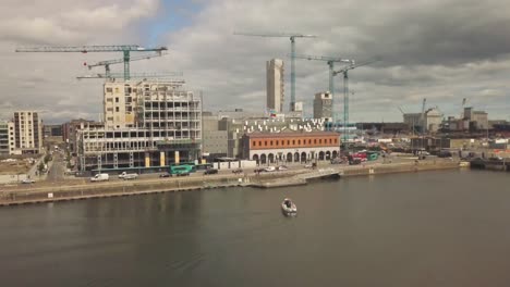 dublin buildings under construction in the mists of an economic boom