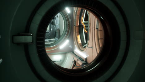 interior of futuristic internation space station