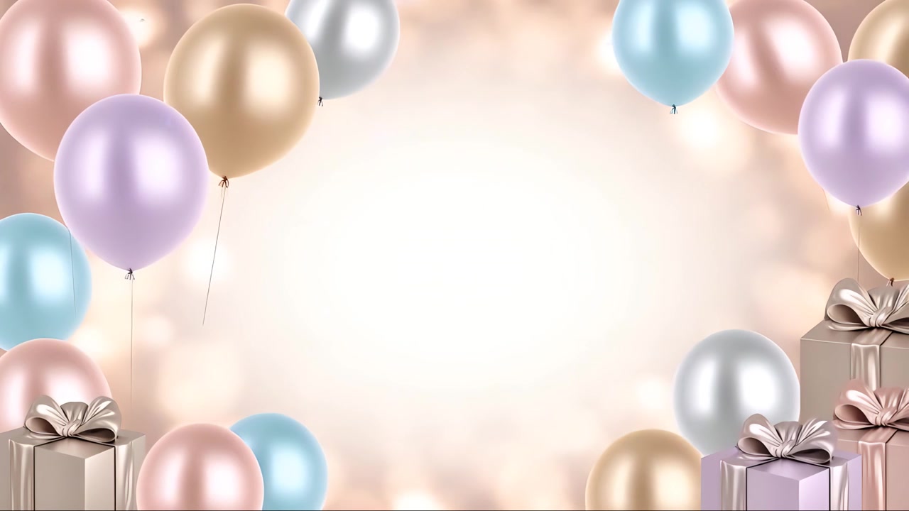 Balonlu doğum günü arka planı 4K