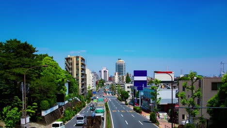 a timelapse of the traffic jam at the urban street in tokyo wide shot