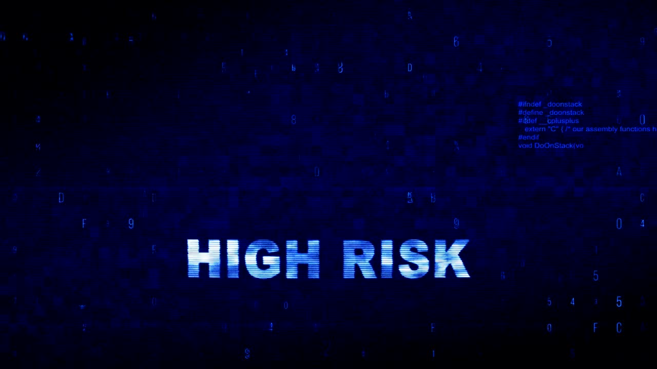 Yüksek Riskli Metin Dijital Gürültü Titreme Glitch Distorsiyon Efekti Hata Animasyonu