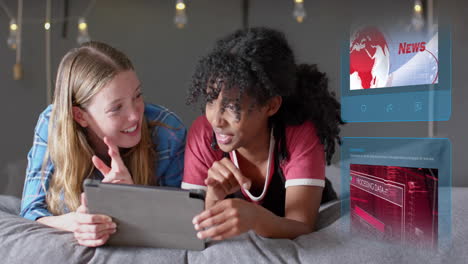 Animation of data processing over diverse women using tablet