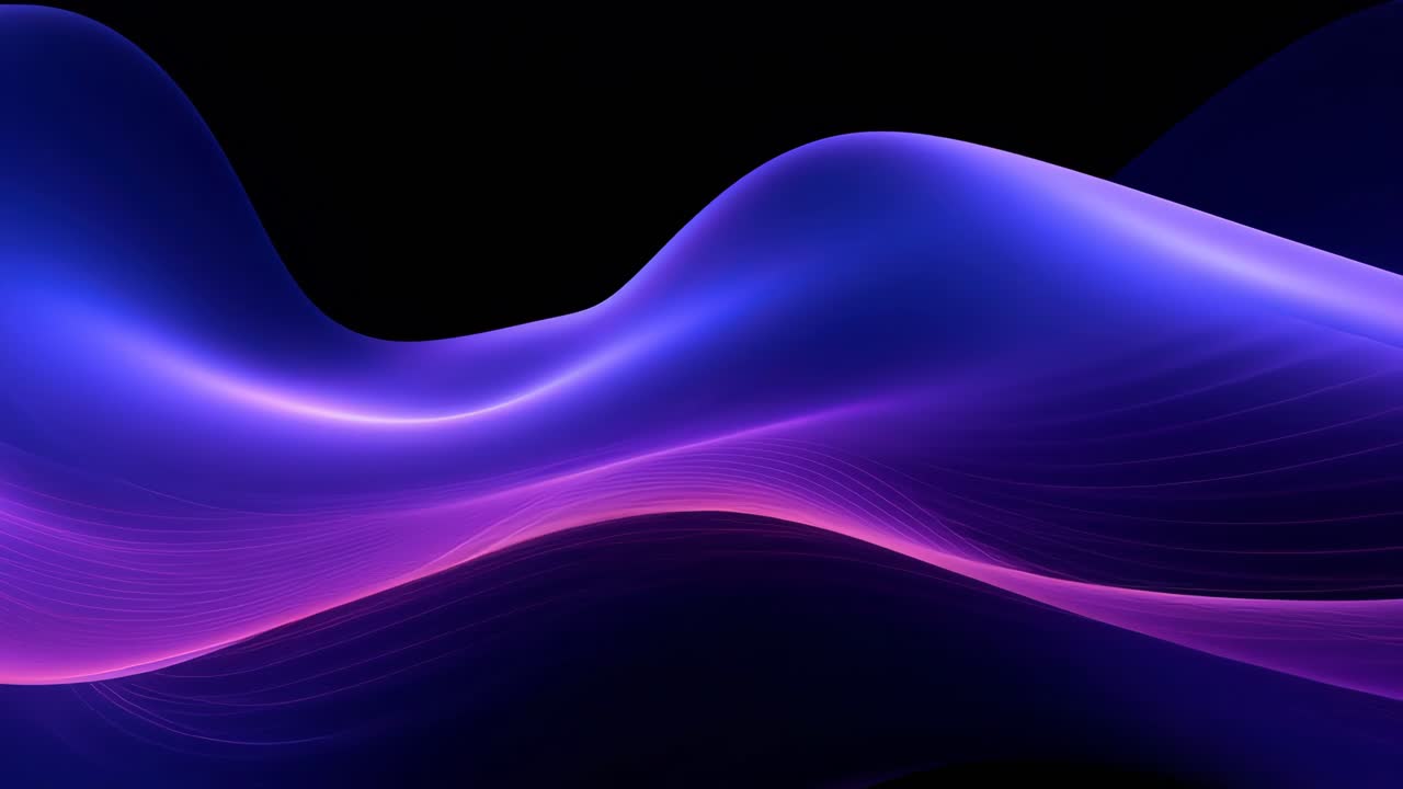 Abstract video concept with flowing purple and blue waves