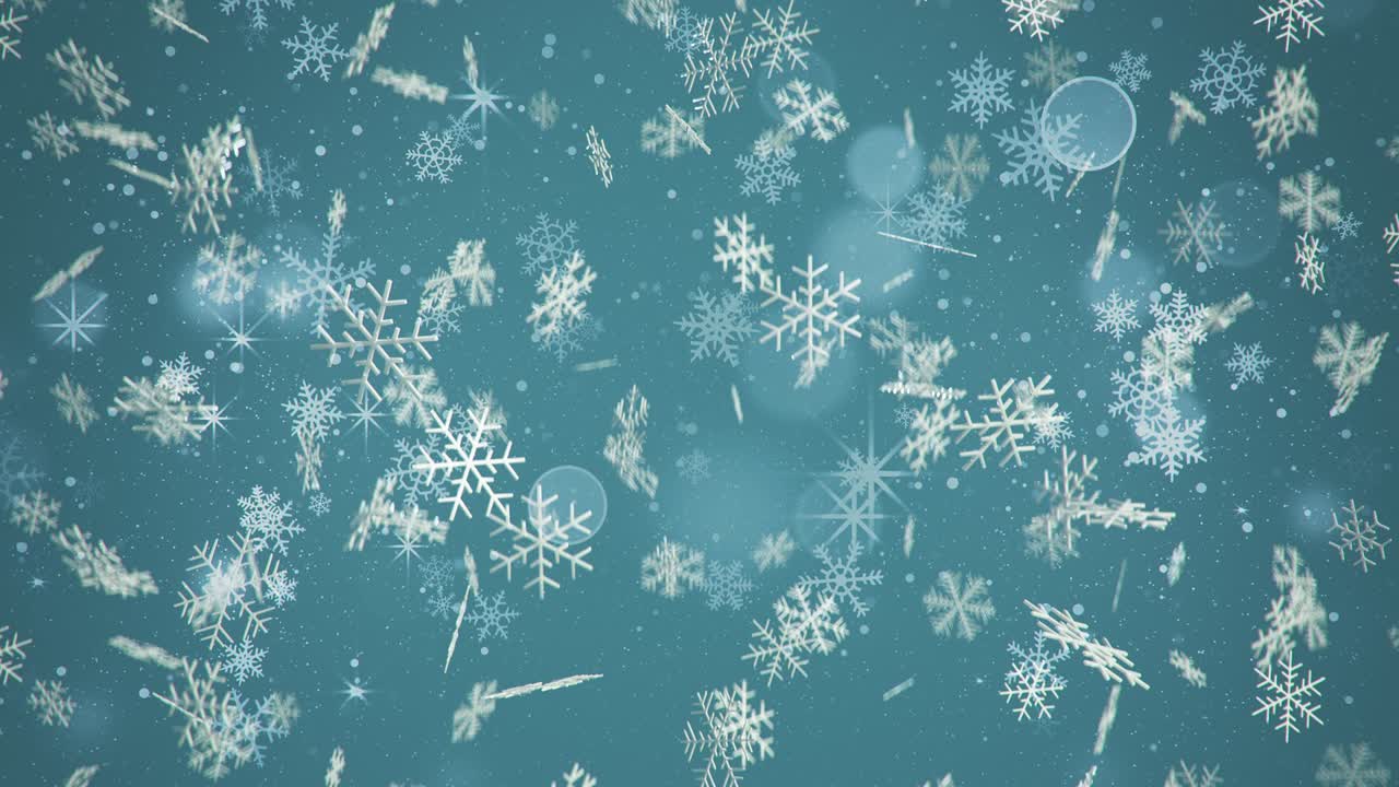 빛나는 눈송이와 함께 크리스마스 배경 원활한 루프 3d 렌더링 애니메이션