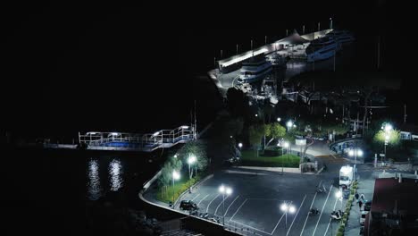 night view at sorrento marina parking lot, italy