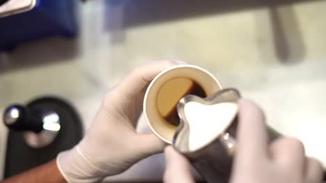a man prepares his drink, high angle shot, close up shot, insert shot