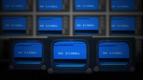 vintage televisions with no signal and green screen