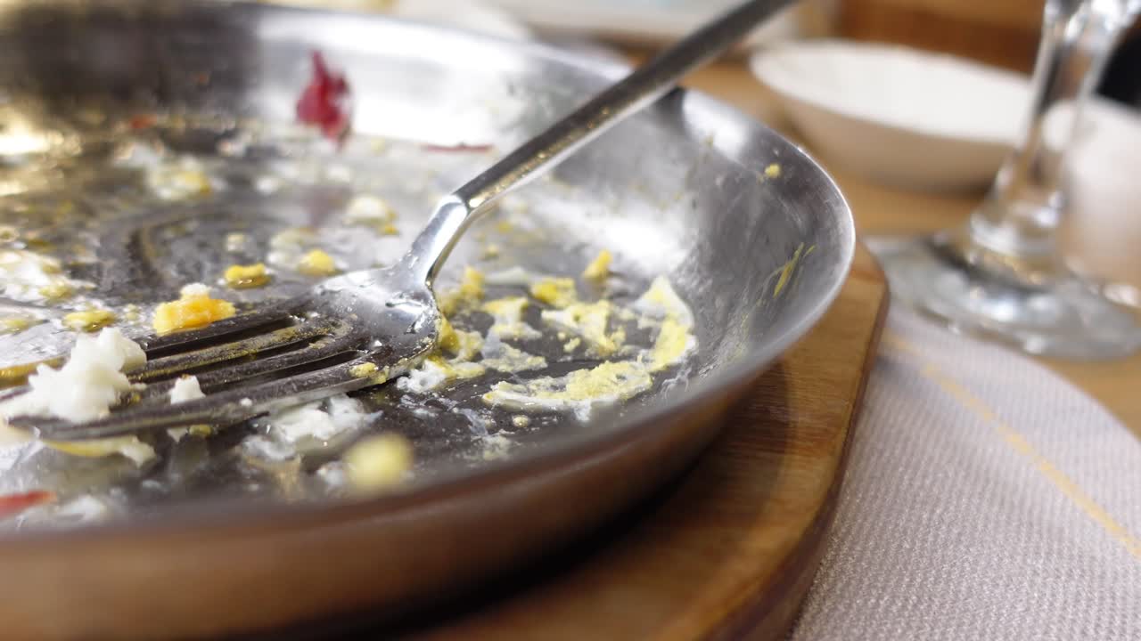 Empty Pan with Food Scraps
