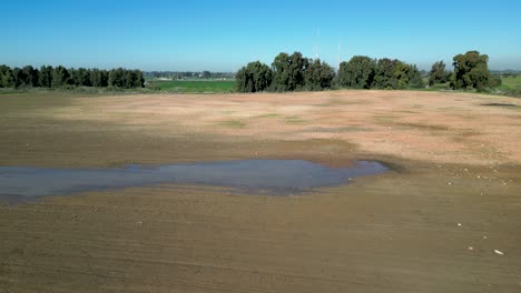 4k video- aerial birds view of the southern open fields of rehovot- israel during the winter