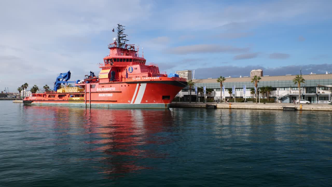 Clara Campoamor rescue ship in the port of Alicante, Spain