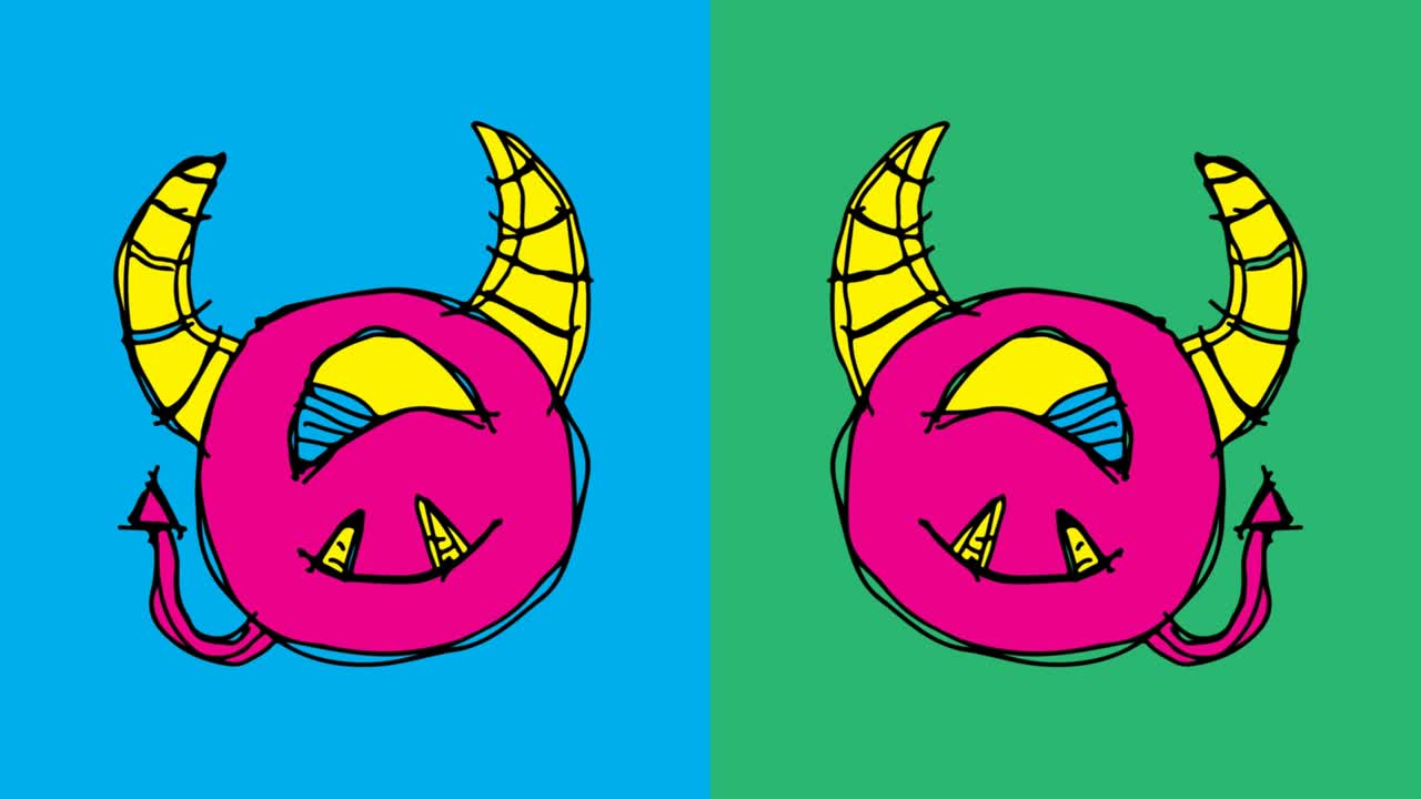 niños dibujando un fondo sin costuras con el tema del diablo