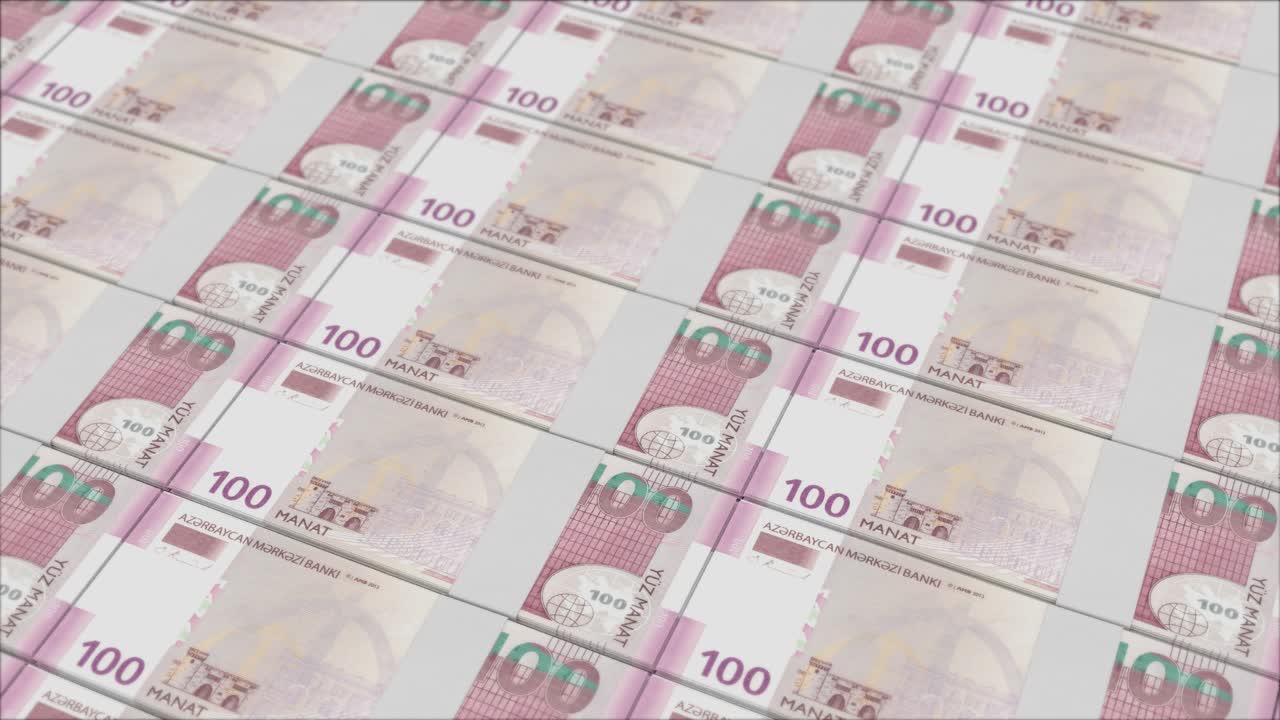 Billetes de 100 MANAT AZERBAIYANOS impresos por una prensa de billetes