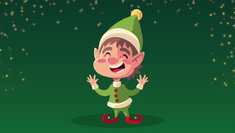 happy merry christmas animation with little elf