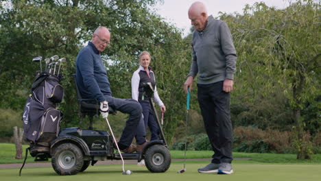 golfers on a golf course