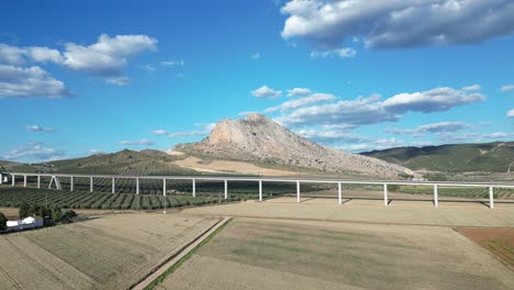 video with a drone flying over a famous mountain in the south of andalusia in the malaga city of antequera, called the peña de los enamorados