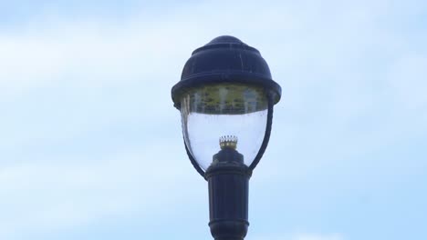 close up of the tip of a road lamp