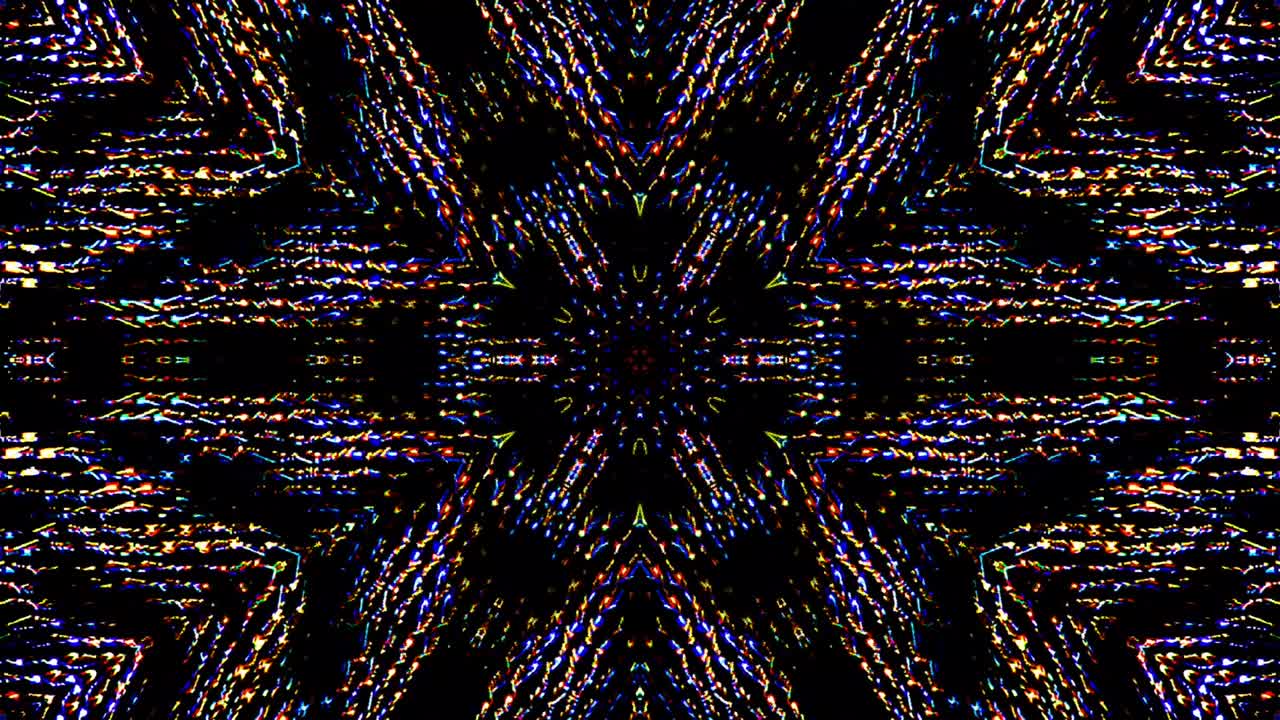 hermoso caleidoscopio abstracto que brilla, una luz radiante que regula los movimientos sutiles
