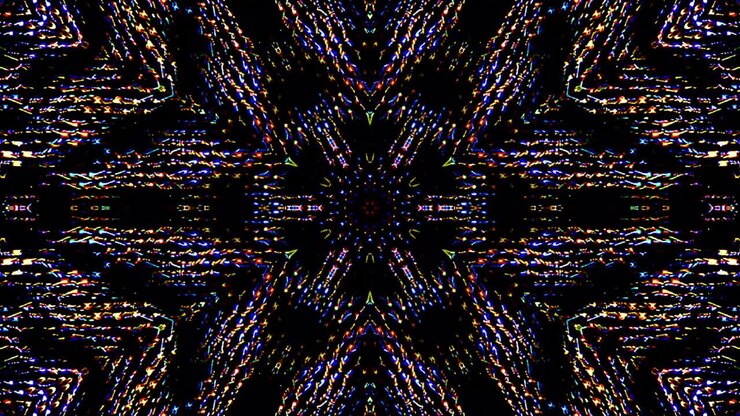 Beautiful abstract kaleidoscope that shines, a radiant light that regulates the subtle movements