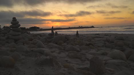 pebble beach coastal sunset in monterey, california