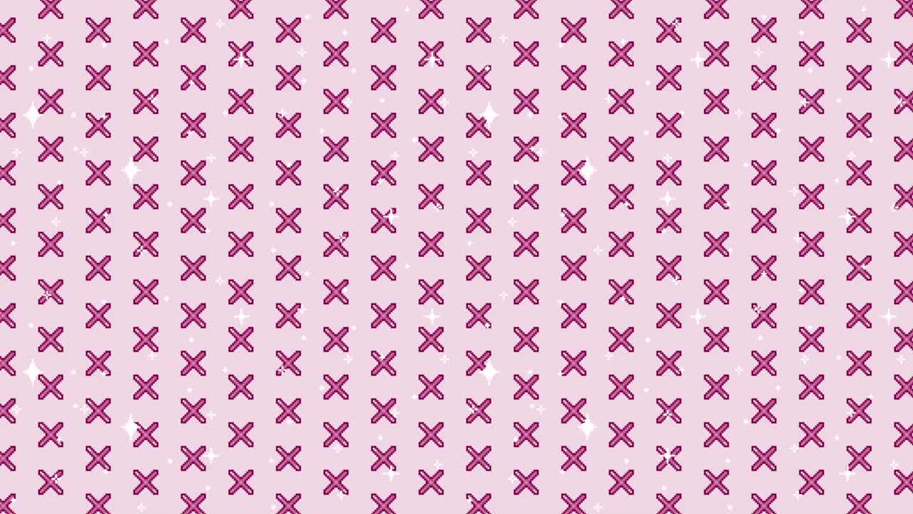 Pink X Pattern with Sparkles