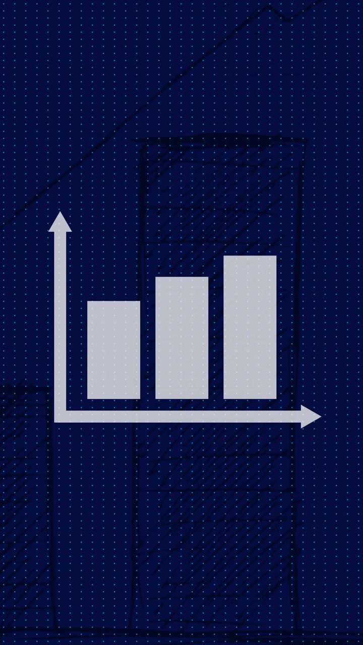 Animation of diagrams on blue background