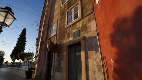 walking down the steets of lisboa in portugal