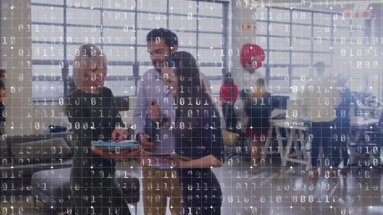 Busy office in fast motion