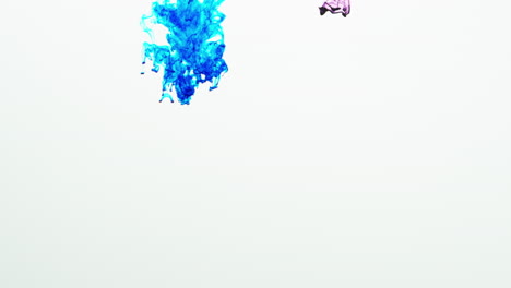 purple and blue paint or dye dropped into water against white background to create swirling colourful smoke background 4