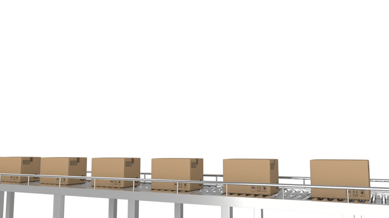 컨베이어 벨트 에 있는 패키지