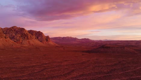 flight into golden hour in nevada mountains