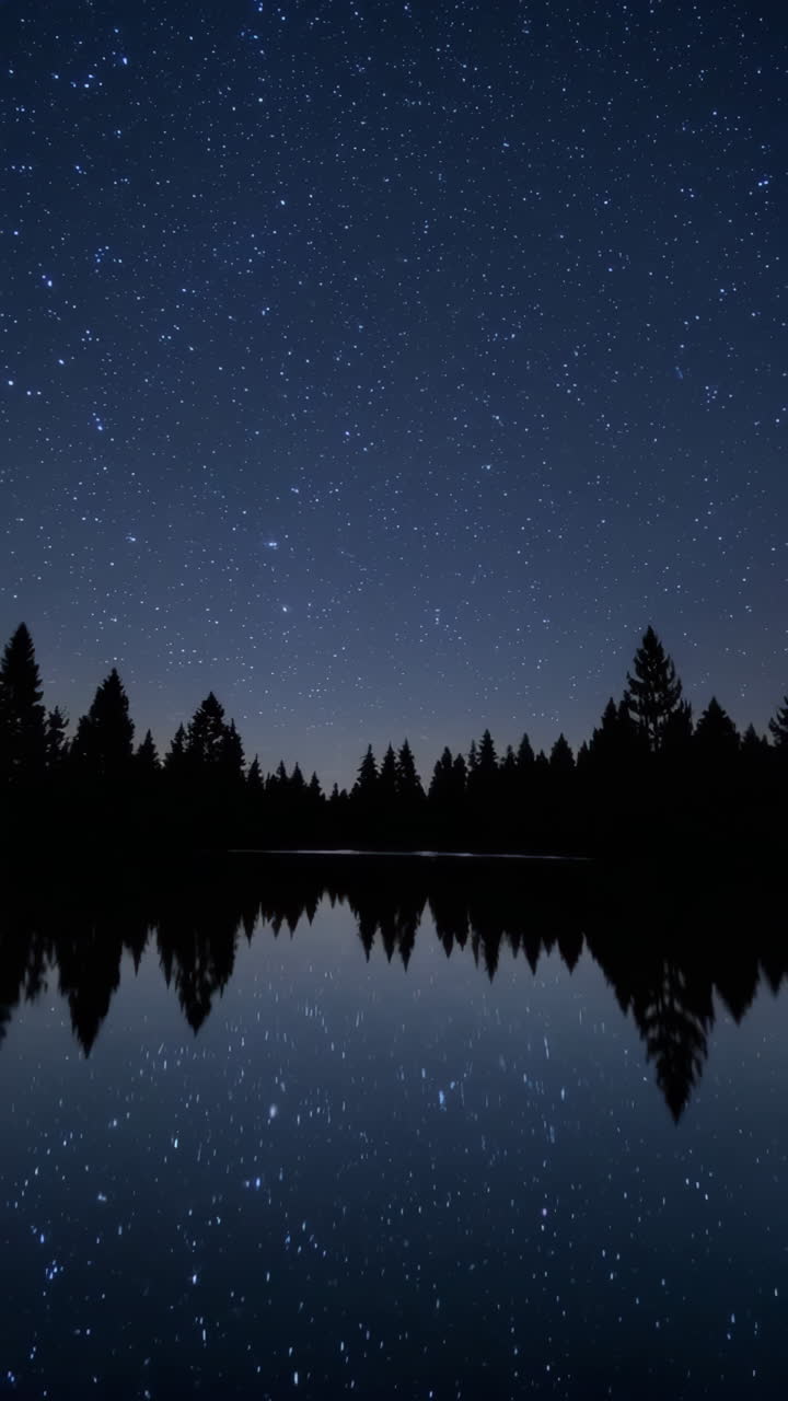 Il riflesso della notte stellata su un lago