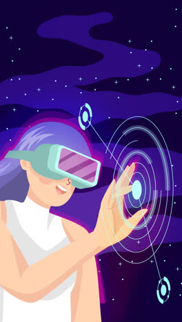 an animation of a and drawn flat design metaverse illustration