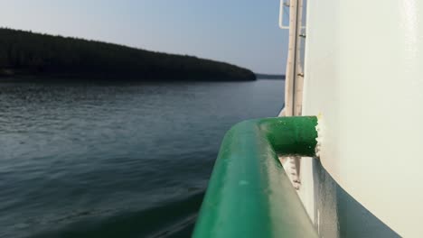 Passenger's-View-From-Cruising-Ferry-Boat-From-Anacortes-To-San-Juan-Islands-In-Washington,-USA