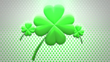 fly green shamrocks on irish pattern