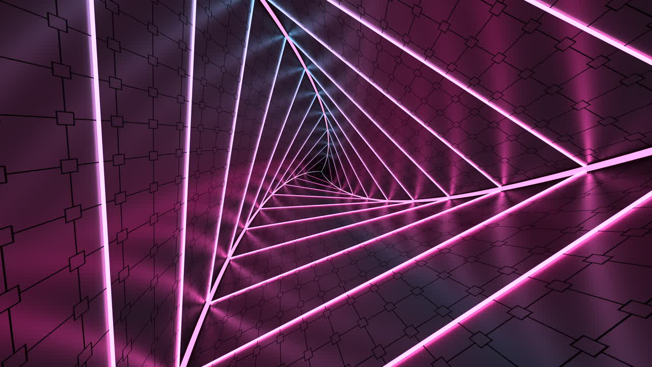 cubos de torsión magenta con fondo negro, renderización en 3d.