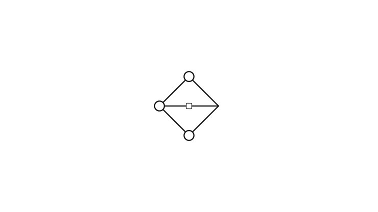 Minimalist Geometric Line Animation Forming a Diamond Shape